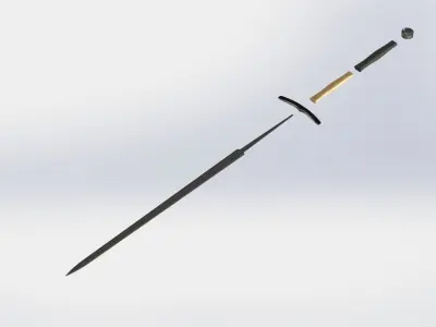 WG 7002 - Bastard sword Low-poly 3D model