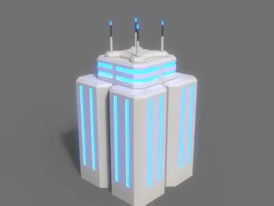 PBR Sci-Fi Building A37 Low-poly 3D model
