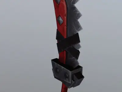 Meat Eater- 3D low poly fantasy hand painted sword Low-poly 3D model