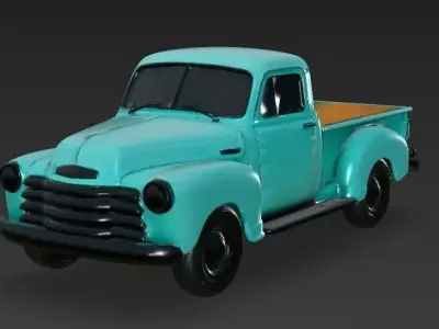 Retro Vintage Pickup Truck Vehicle 3d model Low-poly 3D model