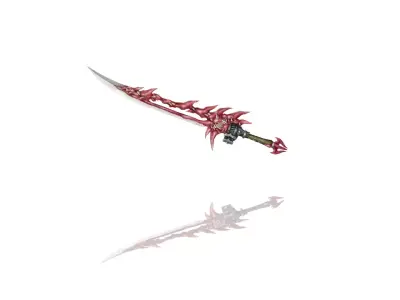 Flesh Katana Low-poly 3D model