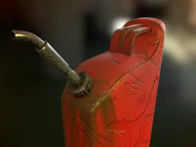 3D Metal Gas Can 20L Model - PBR - 3D Can - Yakit Bidon Modeli 3D model