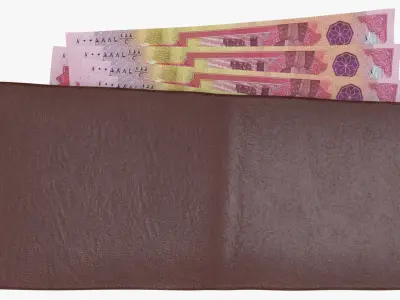 Iraq 25000 Wallet Money Purse 3D model