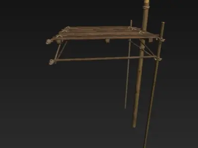 Wooden Harbor Low-poly 3D model