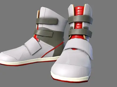 Shoes pair of Low-poly 3D model