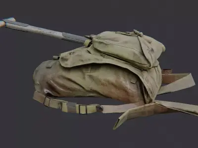 US 1928 haversack with shovel Low-poly 3D model