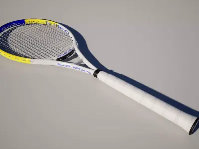 Tennis Racket Low-poly 3D model 3