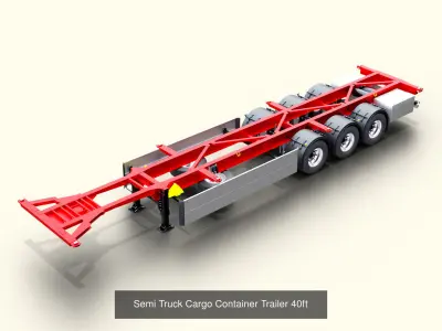 High Quality cargo Container with Trailer 3D Model Pack