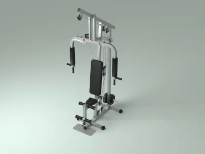 Home Gym Station and Free Weights Low-poly 3D model