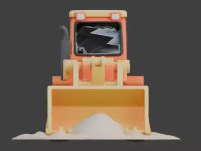 Beach Construction Bulldozer 3D Model Low-poly 3D model