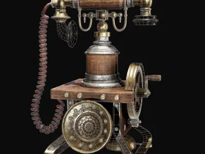 Old Phone  Game- Ready Asset Low-poly 3D model