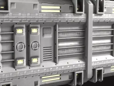 Sci-fi Container v4 Low-poly 3D model