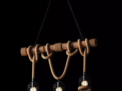 LITFAD Industrial Vintage Chandelier Birdcage Island Light 3D model