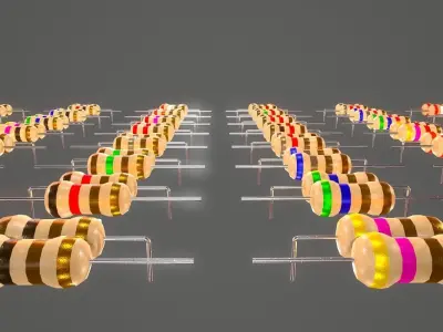 Set of Resistors Low-poly 3D model