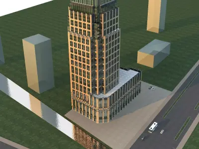 Hotel Building 3D model 58