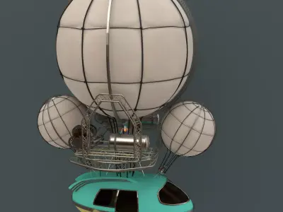 Steampunk Airship 3D model buy