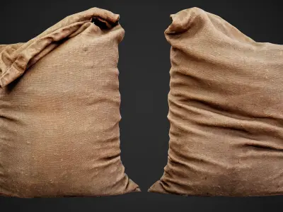 Old burlap bag photo scan Free low-poly 3D model