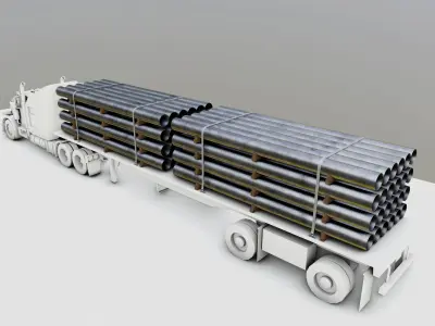 CARGO MODELS FOR TRUCK TRAILER-Pipes Type-2 3D model