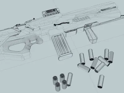 RLD-07 Sci-fi weapon Low-poly 3D model