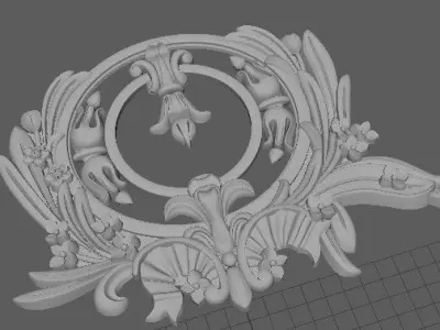 dekor rococo ornate medallion 3D model