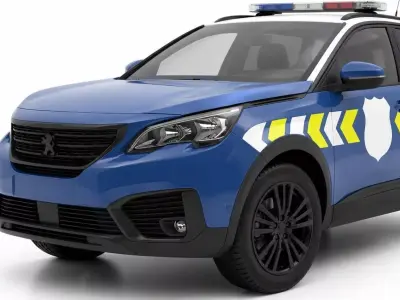 Peugeot 5008 Police Car 3D model