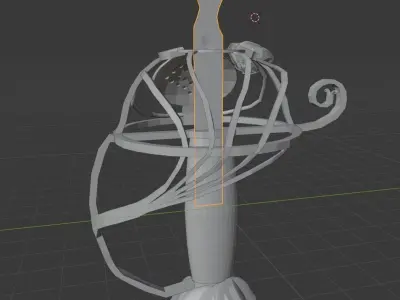Rapire lamp with flower Low-poly 3D model