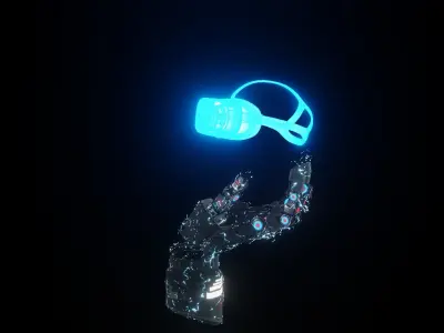 Sci-Fi Hand And VR headset  3D model