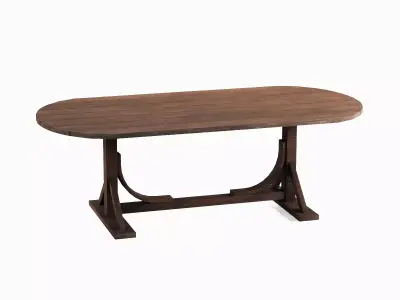 Medieval Wooden Tavern Table 04 Low-poly 3D model