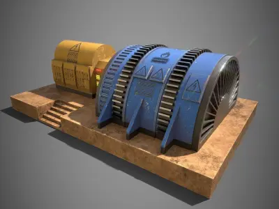 Turbine Generator Low-poly 3D model
