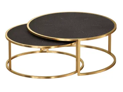 Keya Antique Brass Nesting Coffee Tables Crate and Barrel 3D model