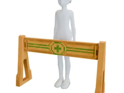 safty fance PE Low-poly 3D model