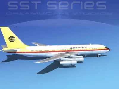 Boeing 707-320 SS Continental Airlines 3D model