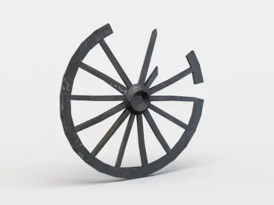 Damaged wheel Low-poly 3D model by DexsoftGames