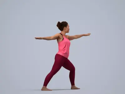 00349Anisa006 - Adult Caucasian woman exercising in modern 3D model