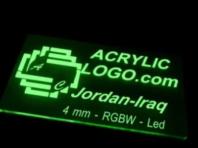 Acrylic with led signs Low-poly 3D model