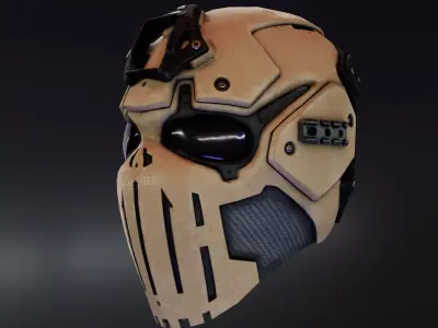 Devtac Ronin Ballistic Mask SKULL Low-poly 3D model