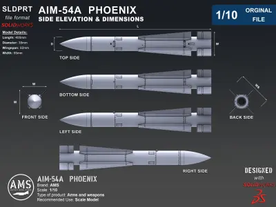 AIM-54A Phoenix - Orginal File 3D model