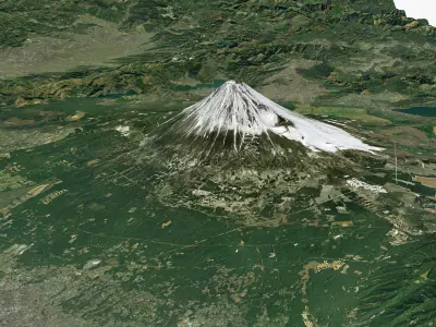 Mount Fuji Area Real Color 3D model