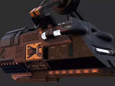 Sci-fi Cannon Low-poly 3D model