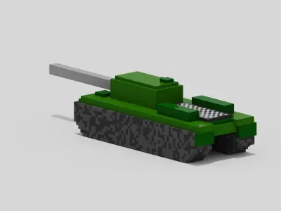 Voxel Tank Low-poly 3D model purchase