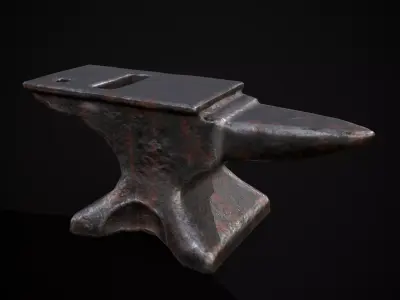 Classic Iron Anvil  Low-poly 3D model