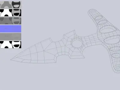 Punch dagger Low-poly 3D model