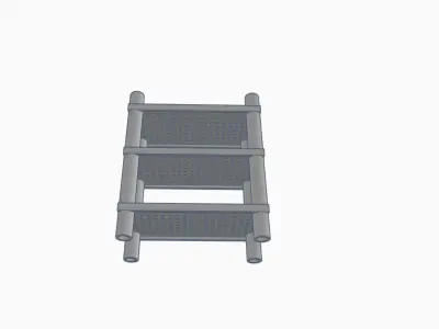 White industrial shelf Free low-poly 3D model