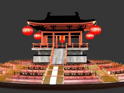 Chinese ancient  pavilion  3D model