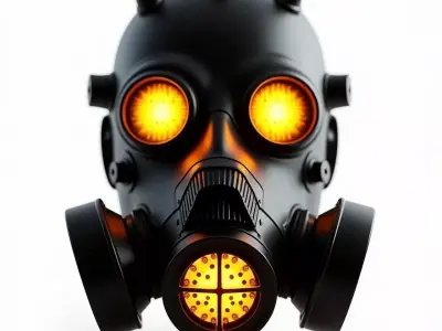 Apocalyptic Gas Mask 3D Model  Futuristic Survival Gear Low-poly 3D model