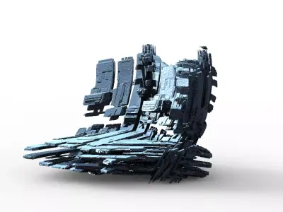 Ice Storm Planet Ruin 1 3D model