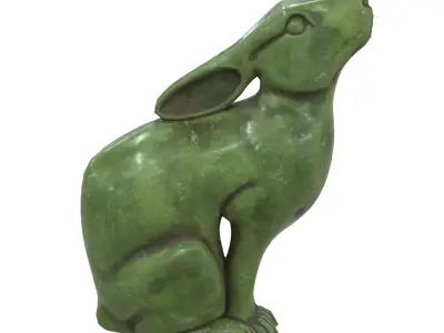 Rabbit marble statues Low-poly 3D model