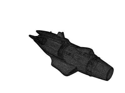Sleek Silver Spaceship Thruster 3D model purchase