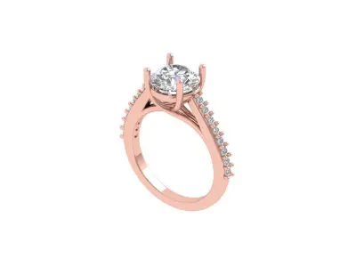 Solitaire Engagement Ring 3D print model 74