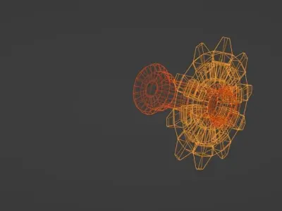 Wheel gear on cloudy day 3D model